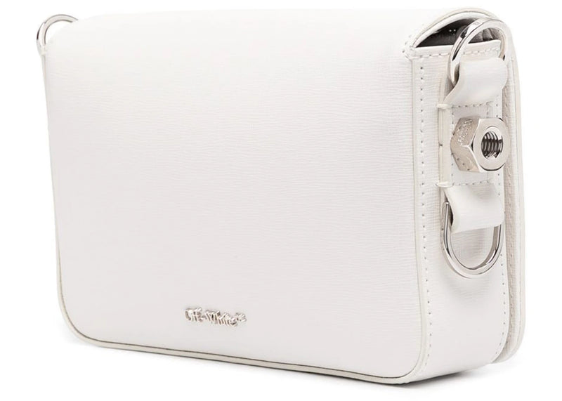 Off-White Diagonal Stripes Binder Shoulder Bag Mini White