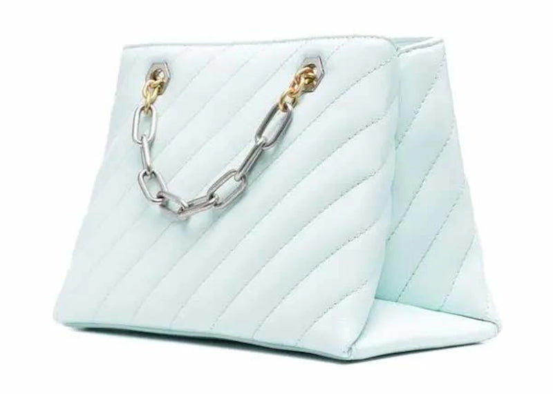 Off-White Jackhammer 25 Logo Plaque Tote Bag Light Blue