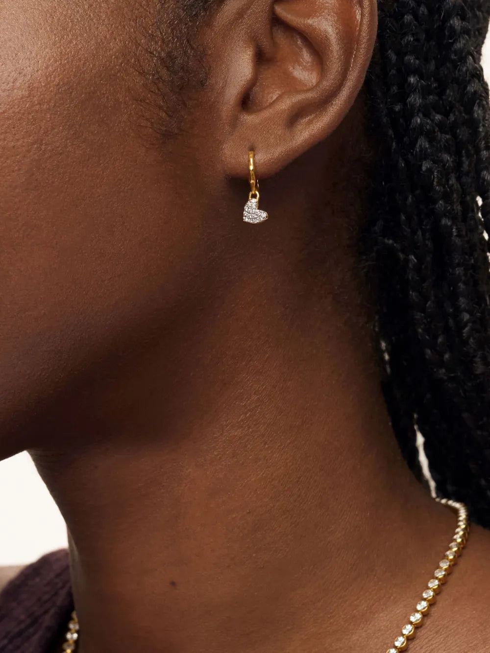 heart-pendant hoop earrings