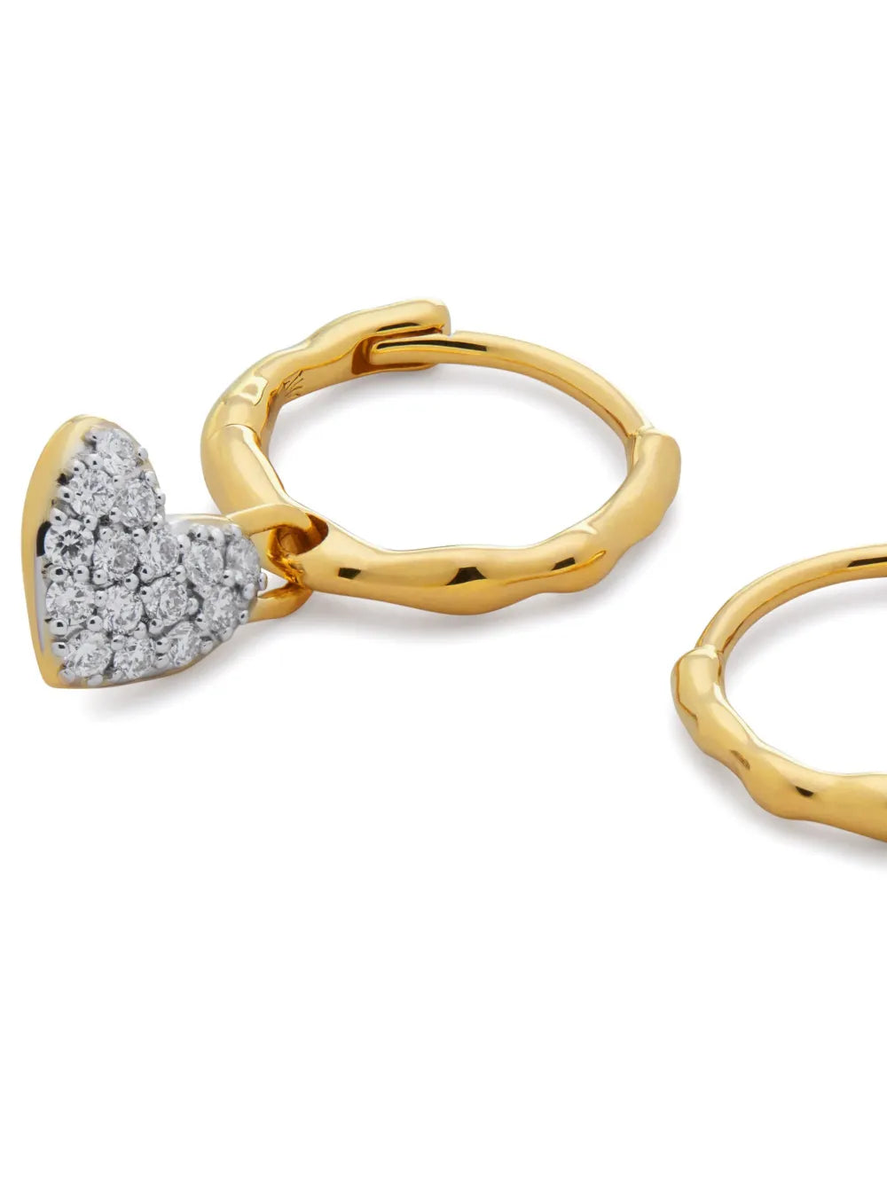 heart-pendant hoop earrings