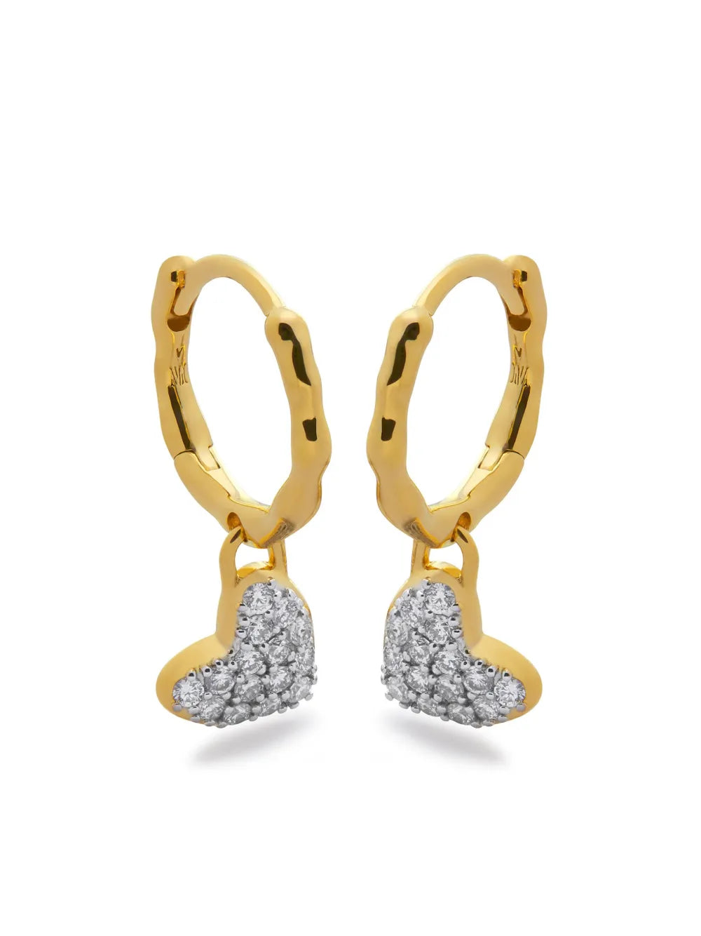heart-pendant hoop earrings