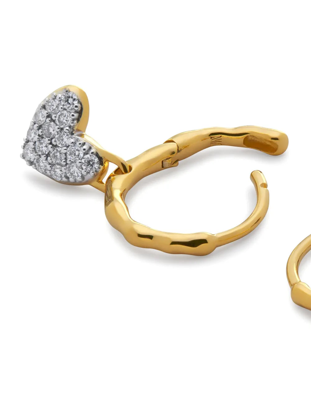 heart-pendant hoop earrings