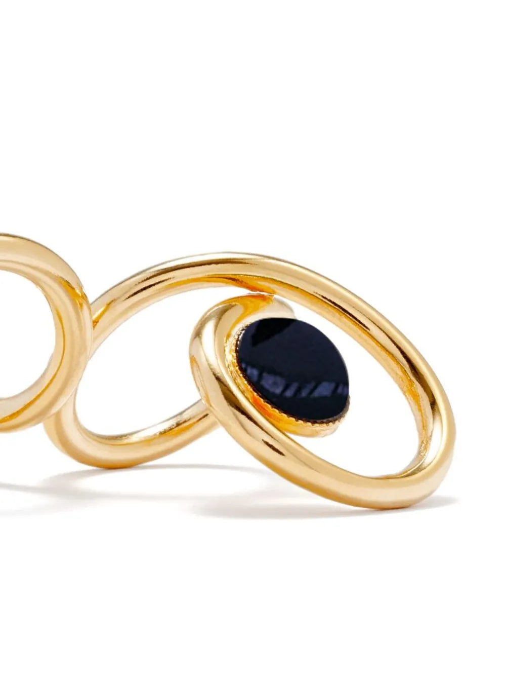 Louise Double inset-gemstone ring