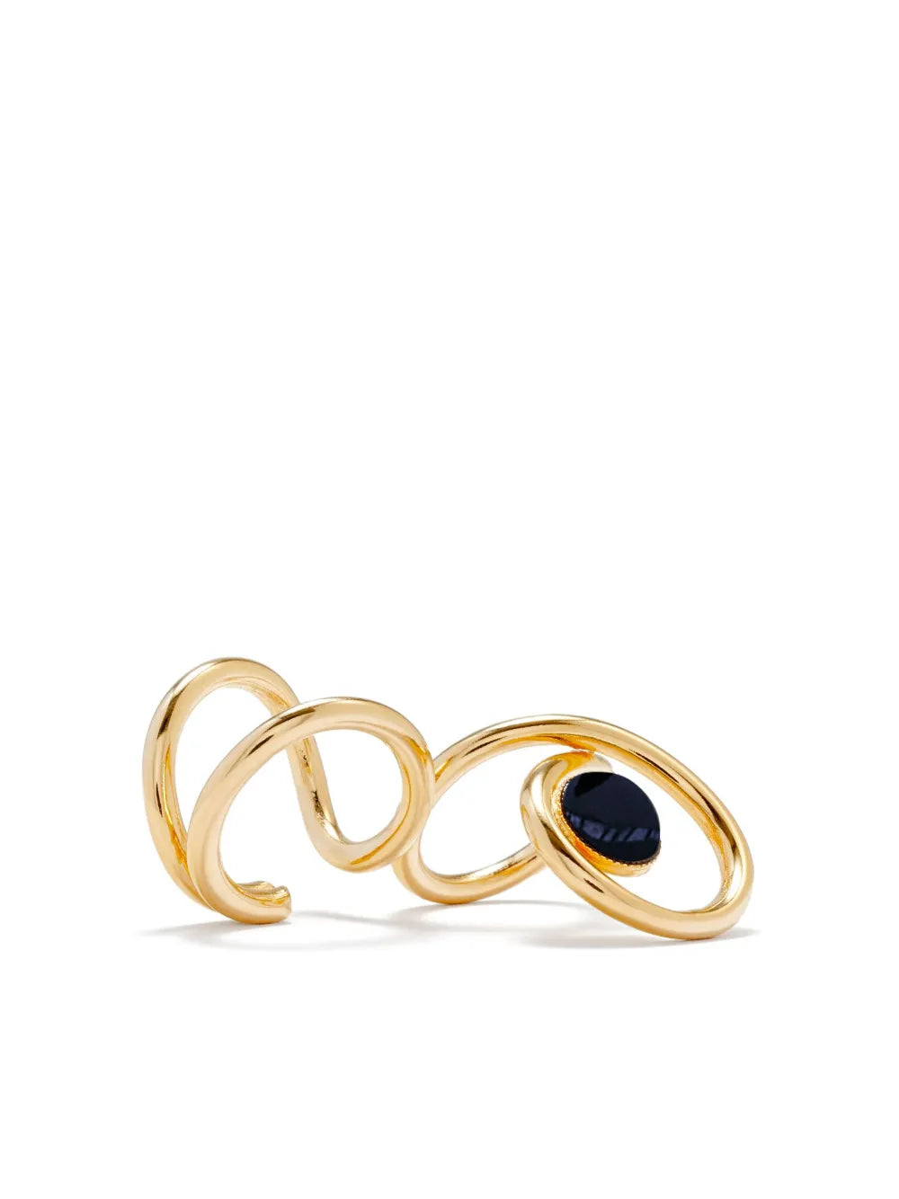 Louise Double inset-gemstone ring