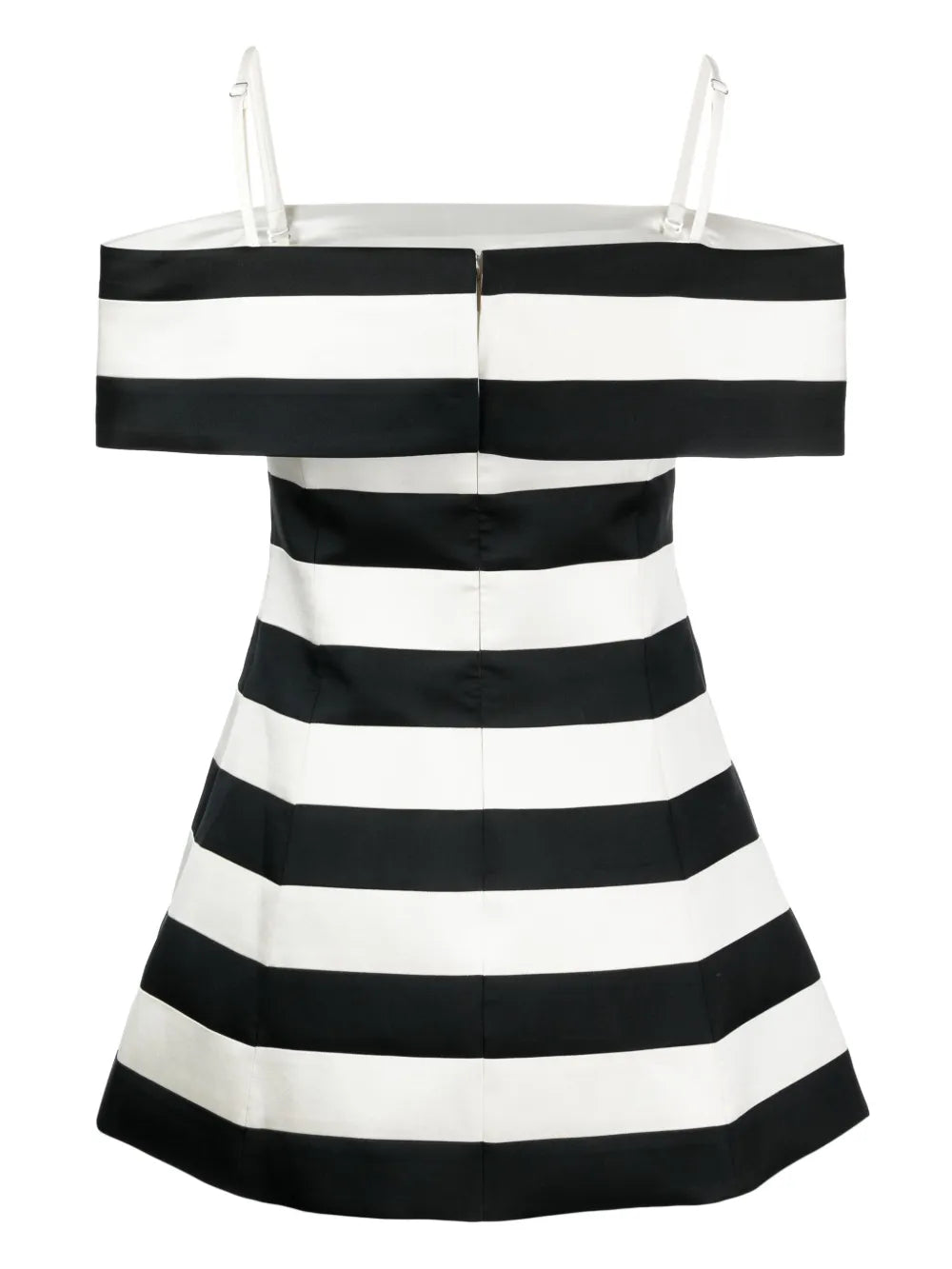 off-shoulder silk-wool minidress