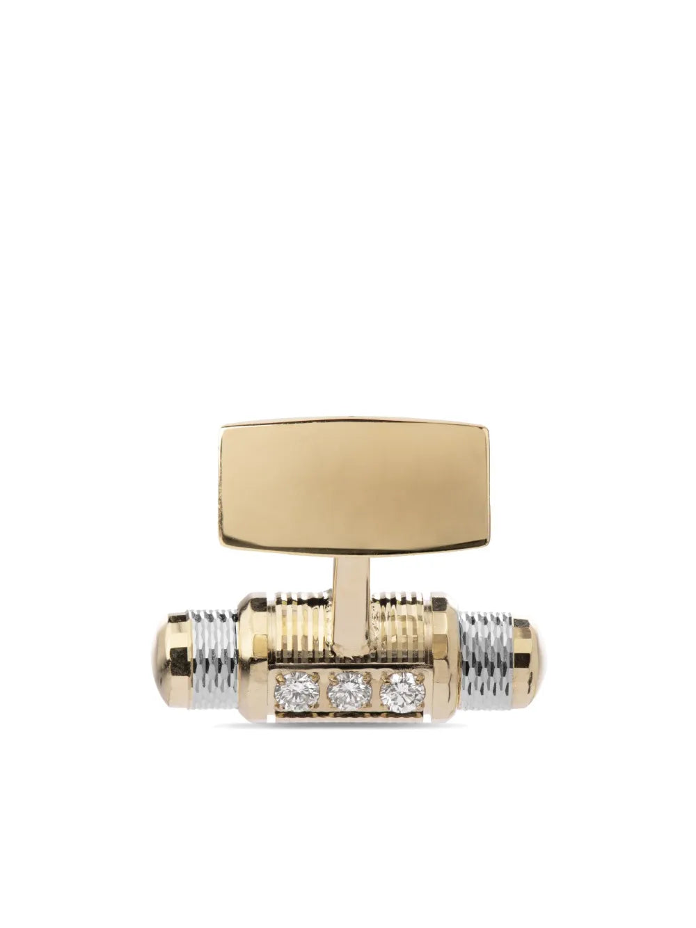 18kt yellow and white gold Lumen diamond cufflinks