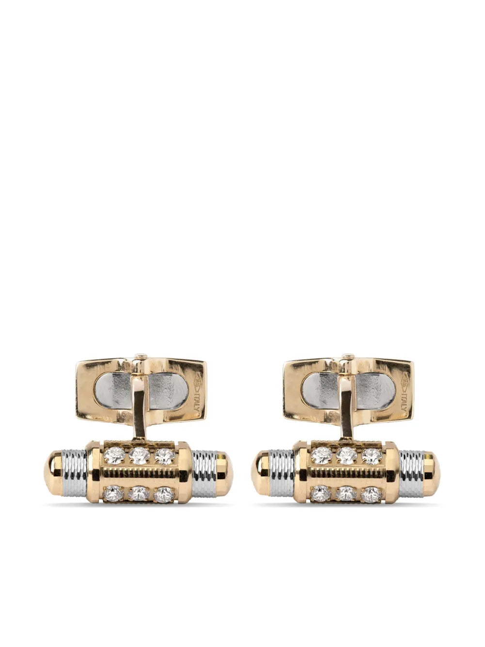 18kt yellow and white gold Lumen diamond cufflinks
