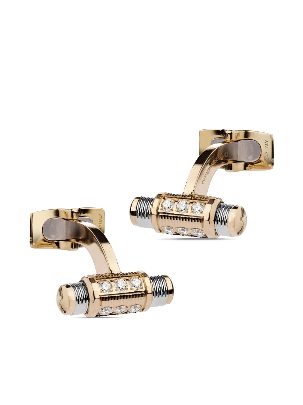 18kt yellow and white gold Lumen diamond cufflinks