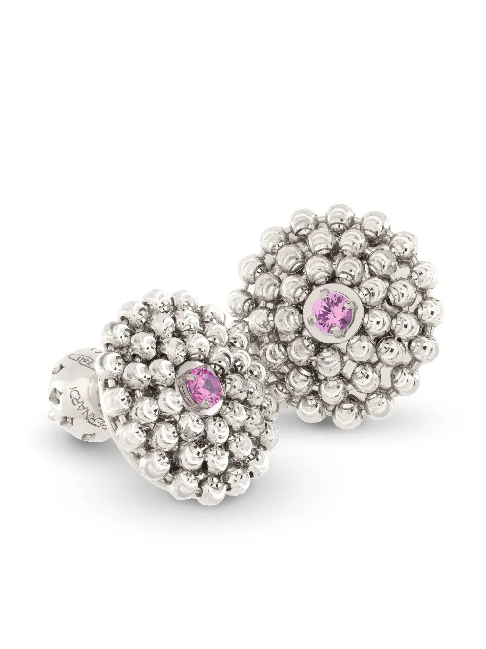 18kt white gold Mimosa sapphire earrings