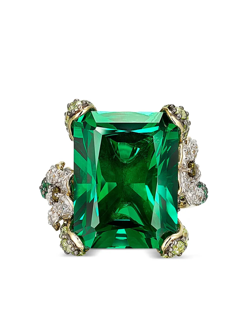18kt gold vermeil Emerald Cinderella gemstone ring