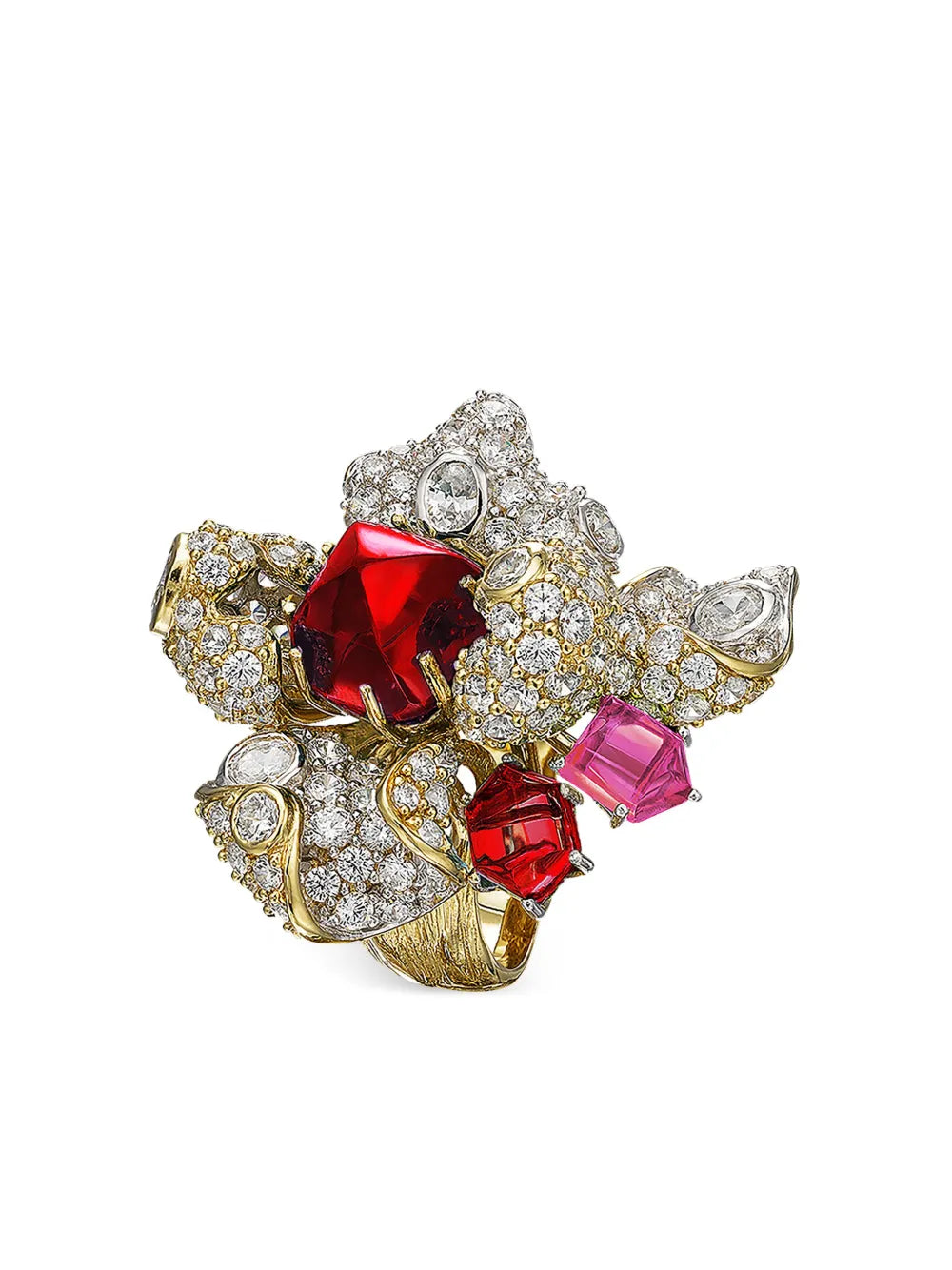 18kt gold vermeil Ruby Blossom gemstone ring