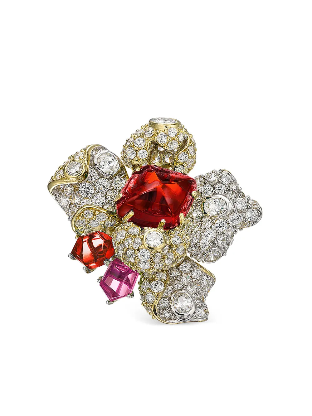 18kt gold vermeil Ruby Blossom gemstone ring