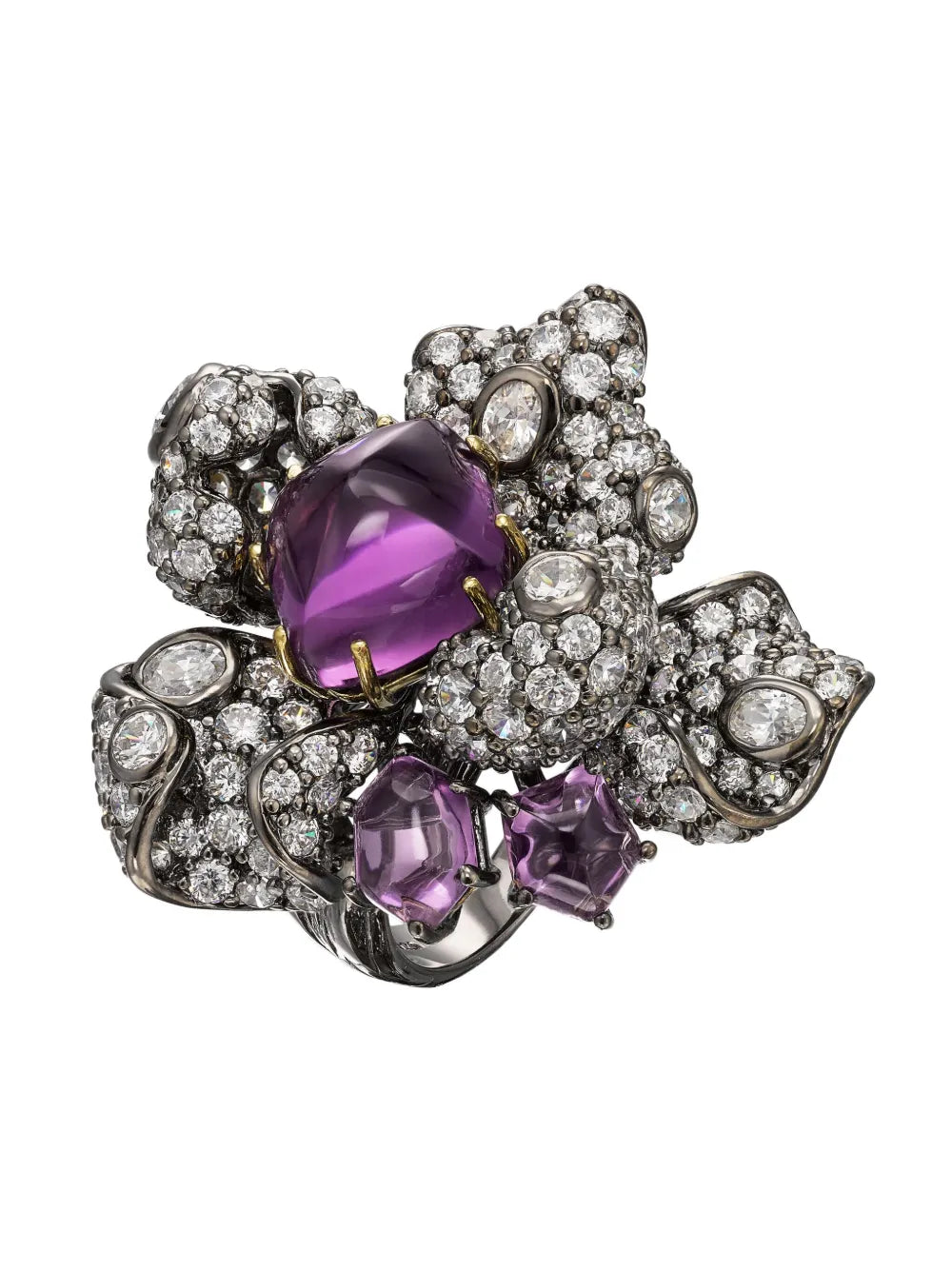 18kt gold vermeil Amethyst Blossom gemstone ring