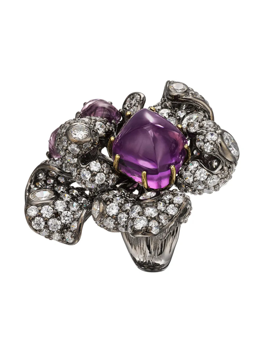 18kt gold vermeil Amethyst Blossom gemstone ring