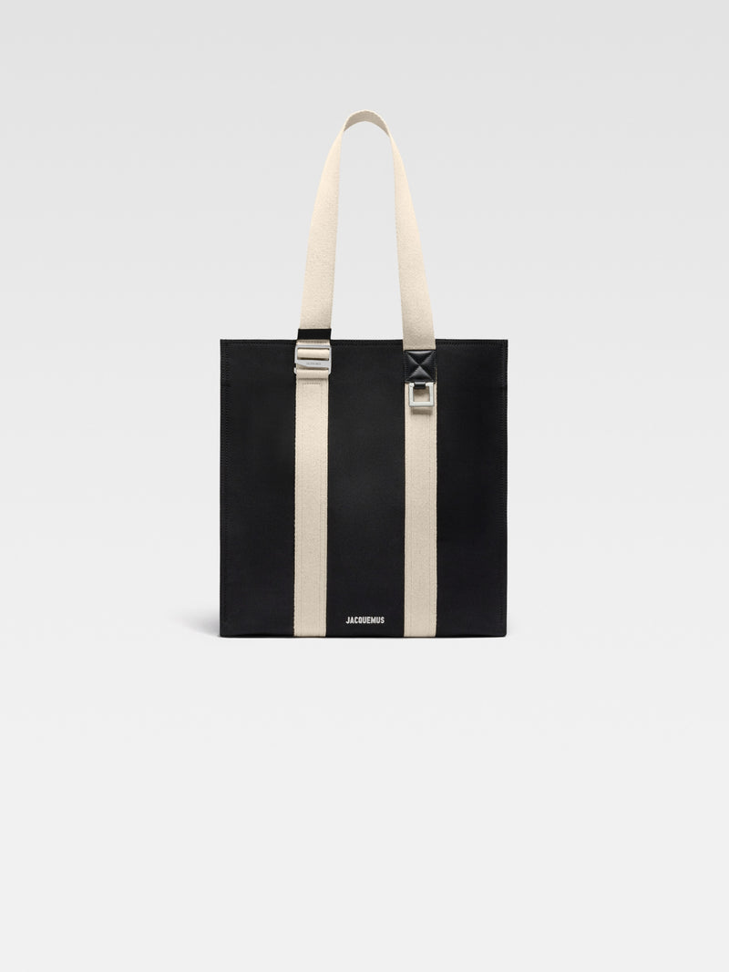 Jacquemus The Cuerda Shopper Bag Cotton Canvas And Leather Tote Bag Black