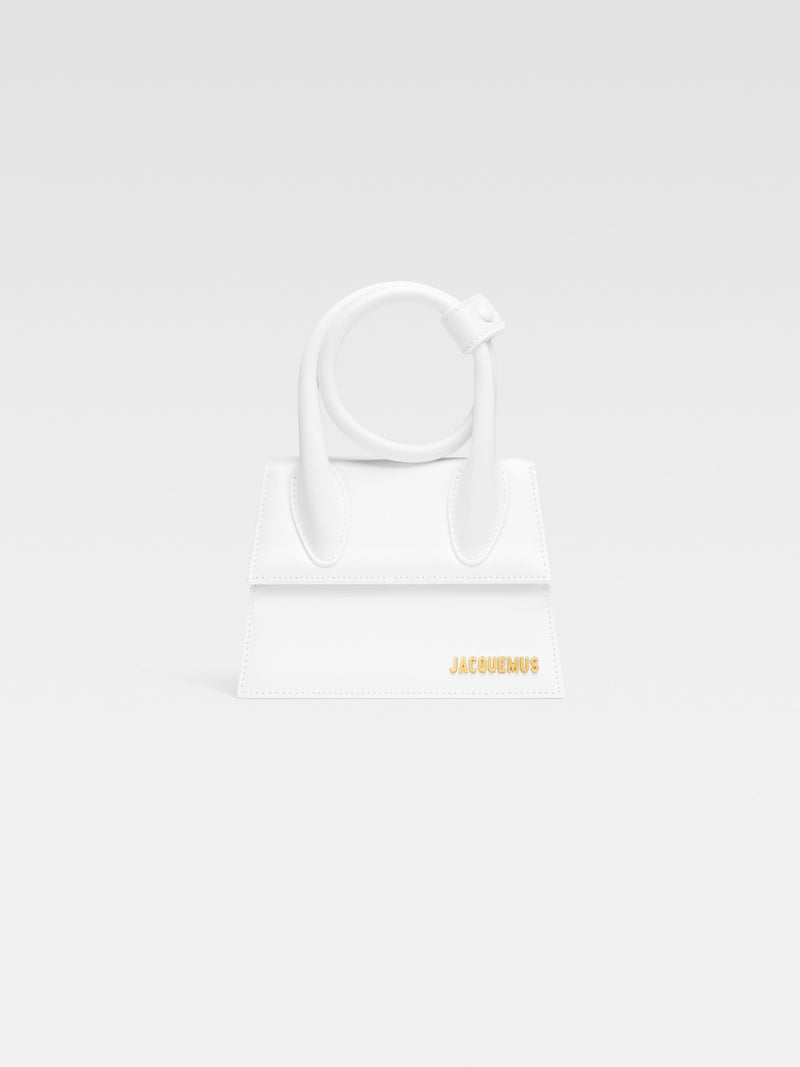 Jacquemus The Knot Chiquito Extendable Top Handle That Can Be Wrapped And Snapped Closed White