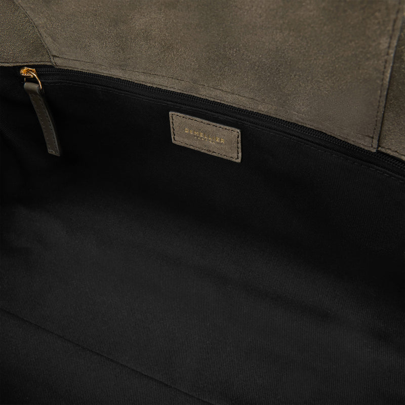 DeMellier The Midi Hudson deep olive suede & deep olive smooth