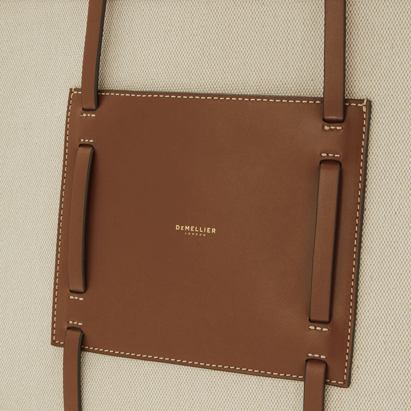 DeMellier The Capri salt & pepper canvas tan smooth