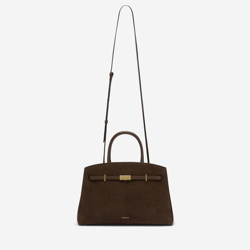 DeMellier The Midi Hudson mocha suede & mocha smooth