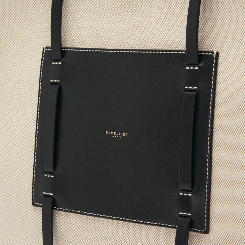 DeMellier The Capri salt & pepper canvas black smooth