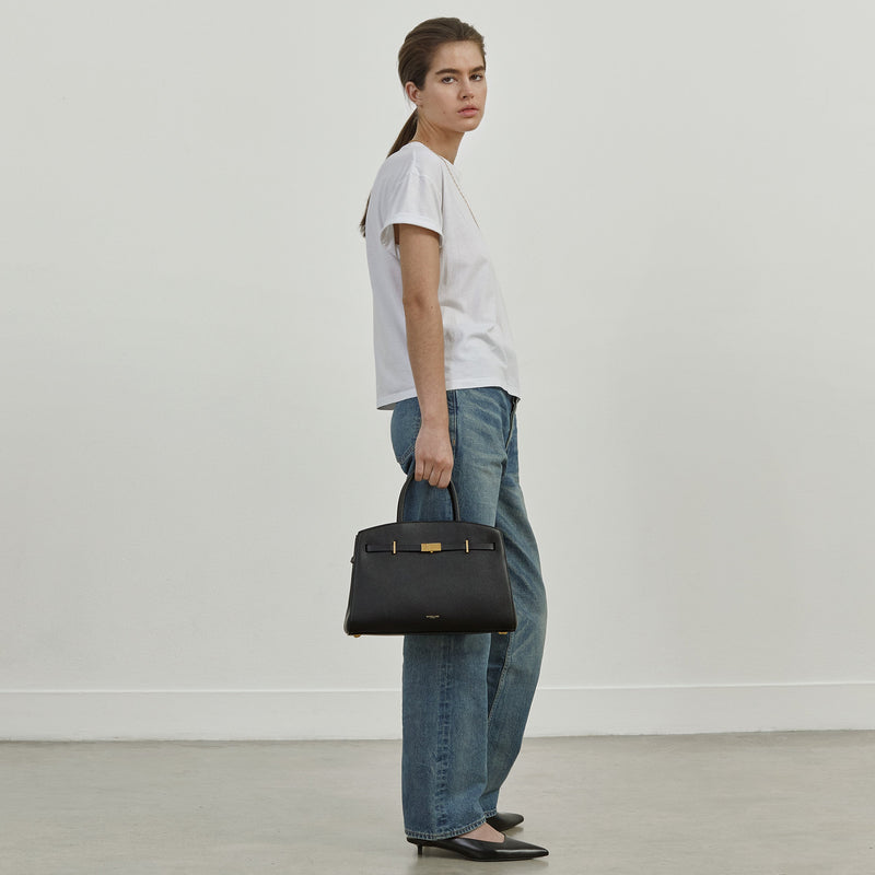 DeMellier The Midi Hudson black small grain