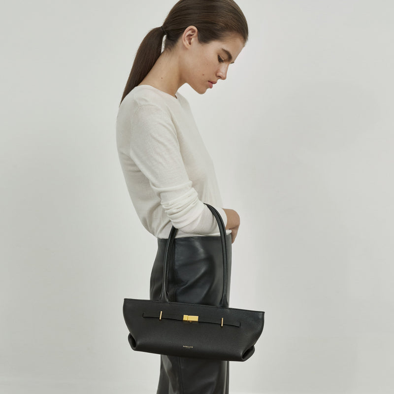 DeMellier The New York Shoulder mocha suede & mocha smooth