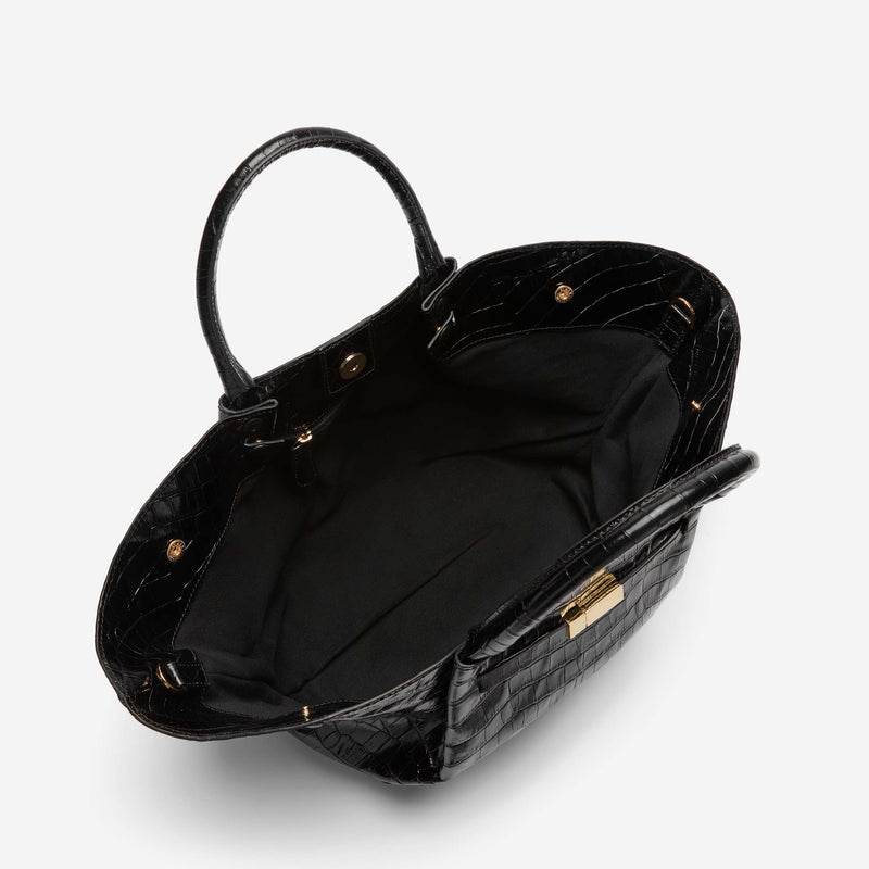 DeMellier The Midi New York black croc-effect
