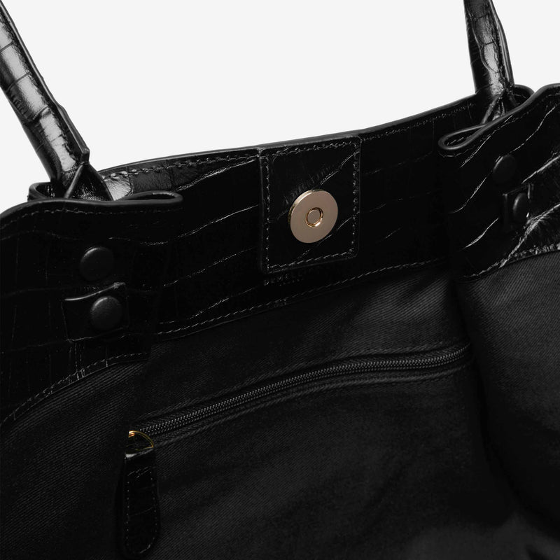 DeMellier The New York black croc-effect
