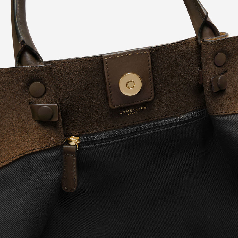 DeMellier The Midi New York mocha suede & mocha smooth