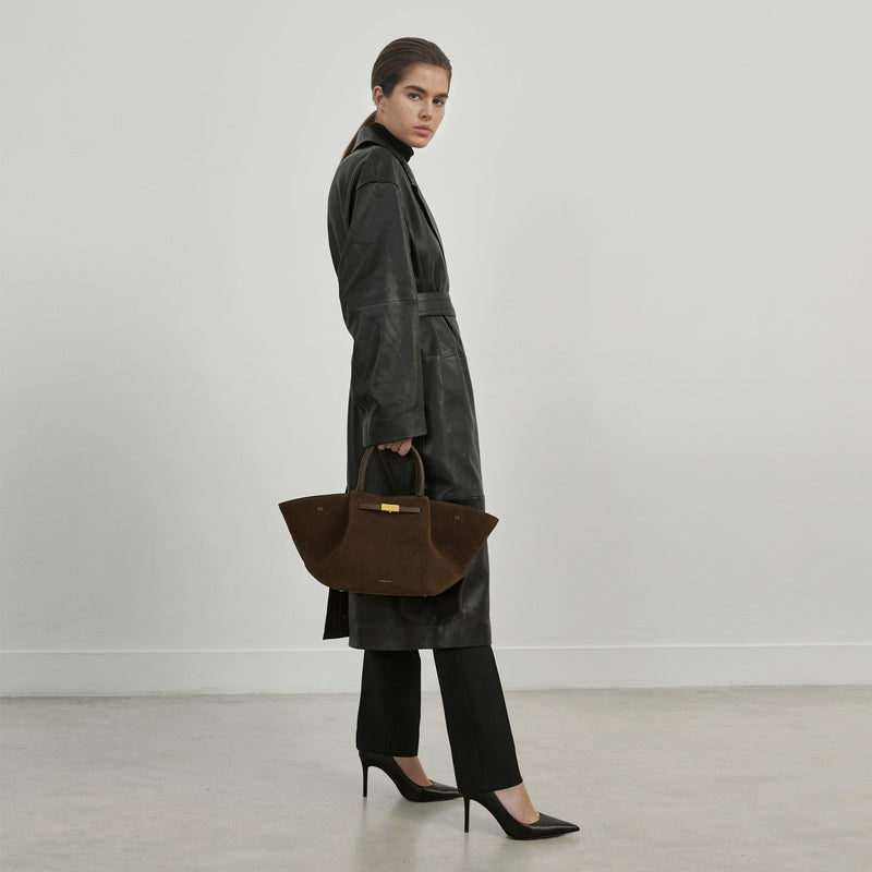 DeMellier The Midi New York mocha suede & mocha smooth