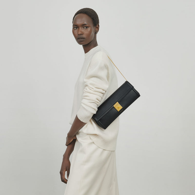 DeMellier The Paris Clutch black smooth