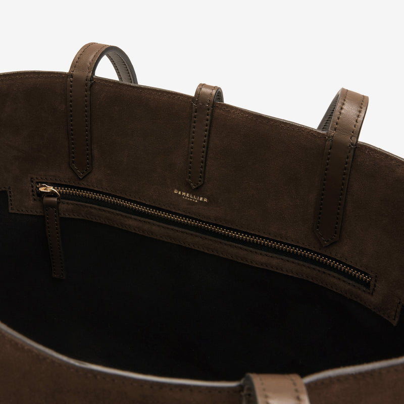 DeMellier The Tokyo Tote mocha suede & mocha smooth