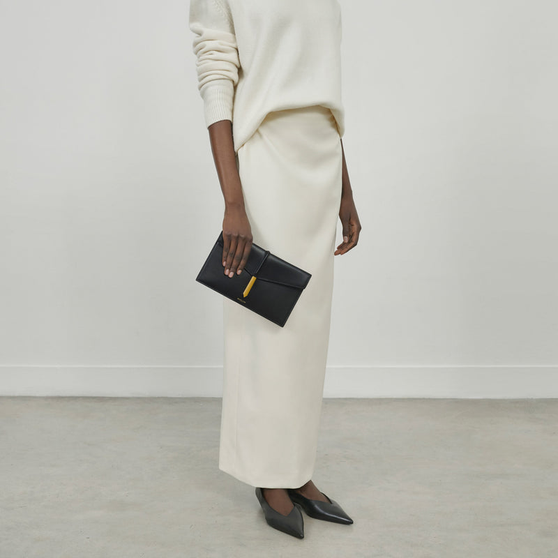 DeMellier The Tokyo Clutch burgundy smooth
