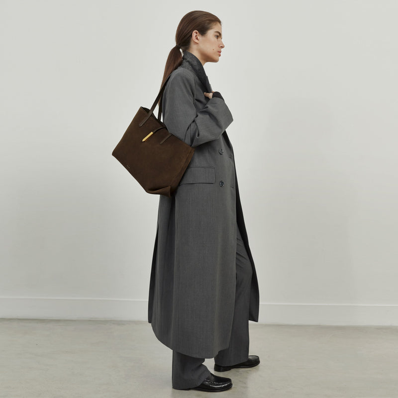 DeMellier The Tokyo Tote burgundy suede & burgundy smooth