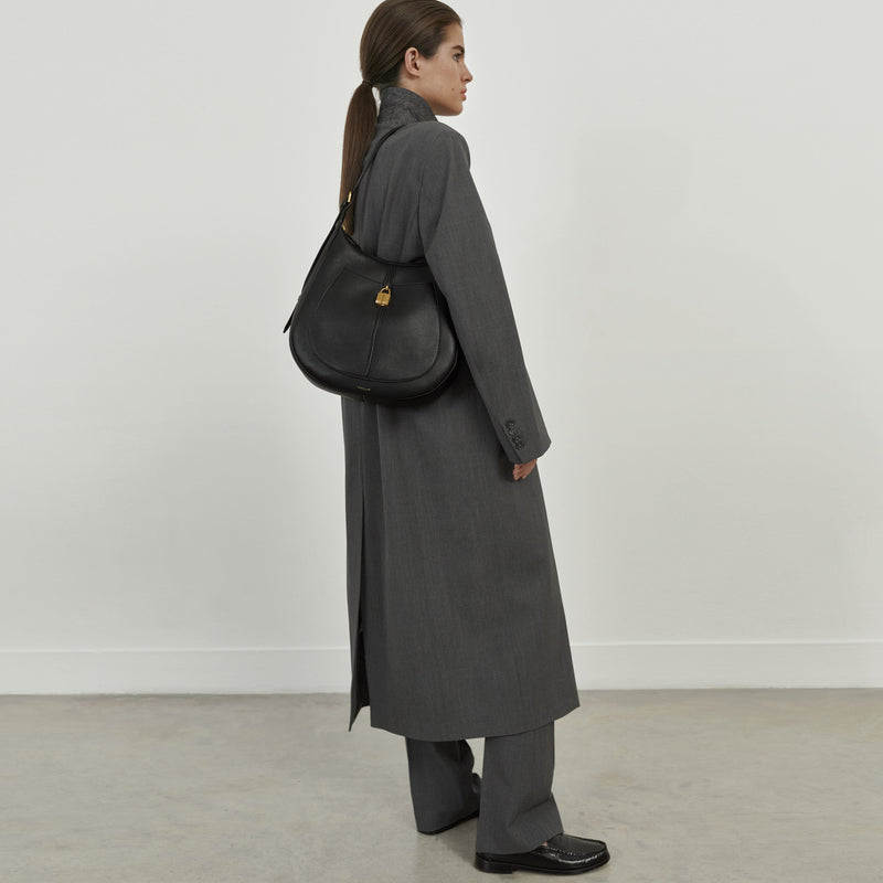 DeMellier The Siena Hobo black small grain