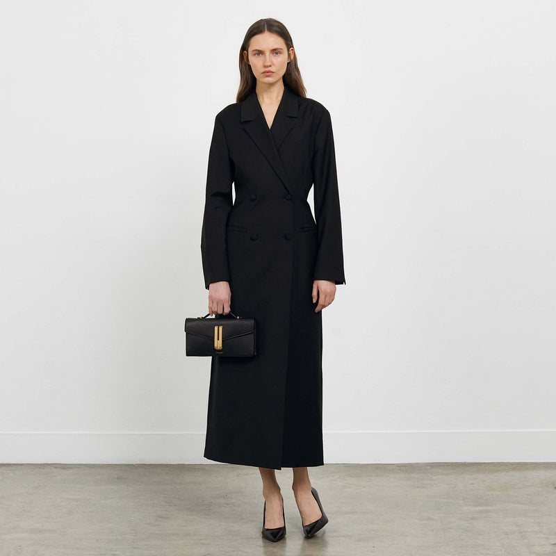 DeMellier The Vancouver Clutch leopard-effect calf hair & black smooth