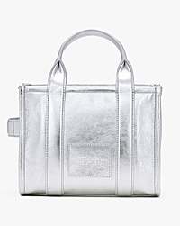 Marc Jacobs Marc Jacobs The Metallic Leather Small Tote Bag Metallic Silver Metallic Silver