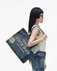 Marc Jacobs Marc Jacobs The Deconstructed Denim Large Tote Bag Indigo Multi Indigo Multi