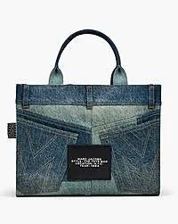 Marc Jacobs Marc Jacobs The Deconstructed Denim Medium Tote Bag Indigo Multi Indigo Multi