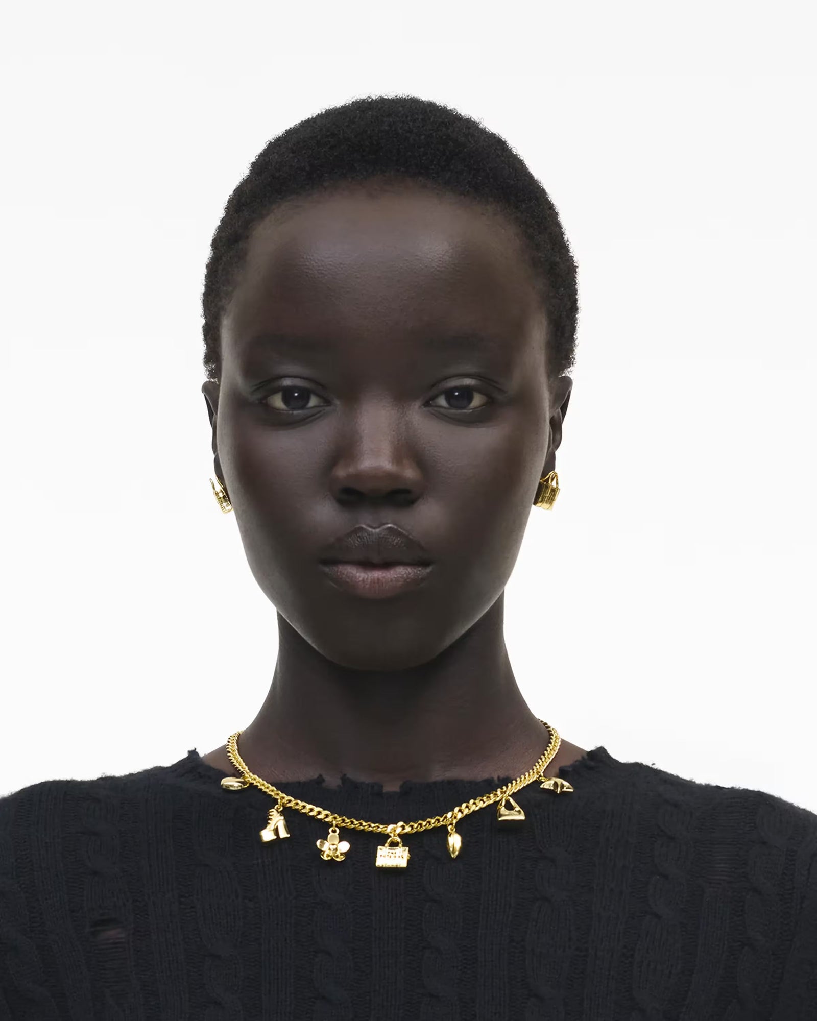 Marc Jacobs Marc Jacobs The Mini Icon Charm Necklace Light Antique Gold Light Antique Gold