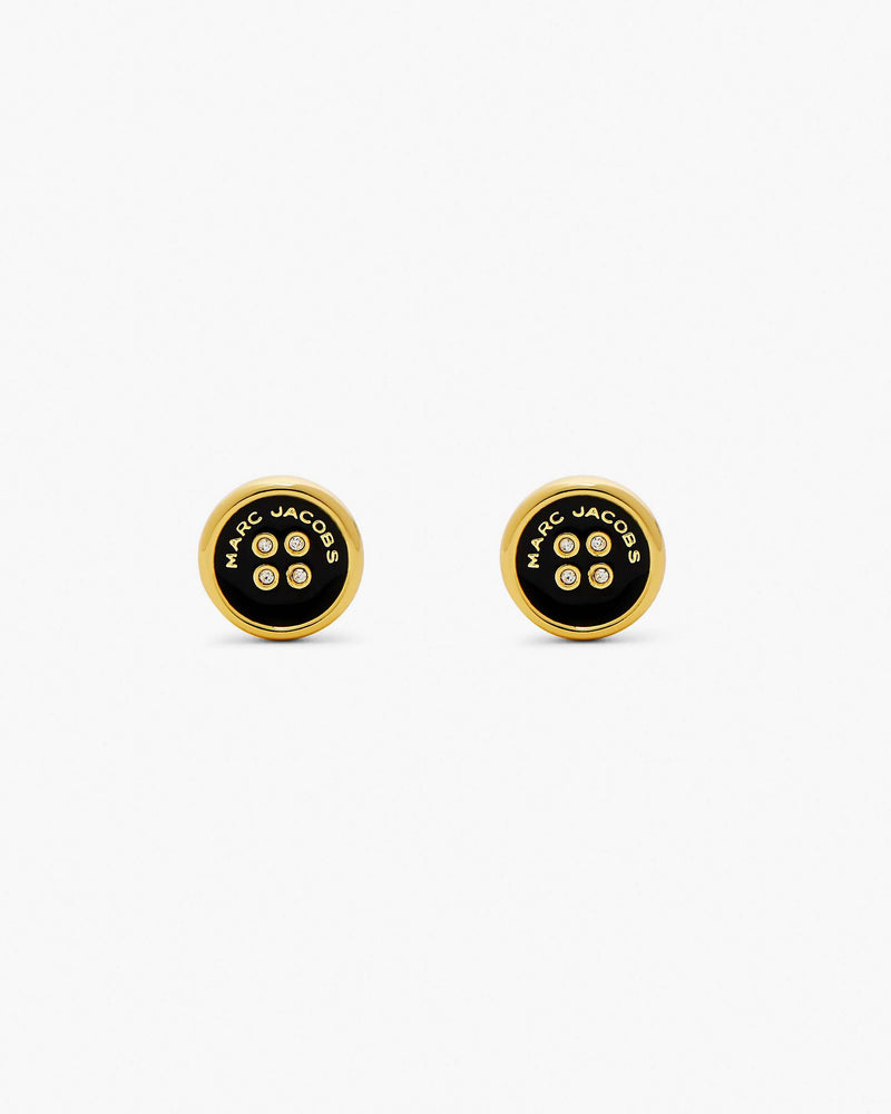 Marc Jacobs Marc Jacobs The Button Stud Earrings Gold/Black Gold/black