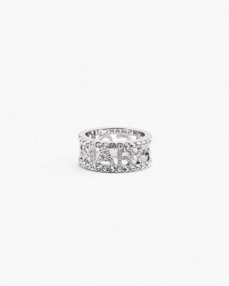Marc Jacobs Marc Jacobs The Monogram Pave Ring Silver/Crystal Silver/crystal