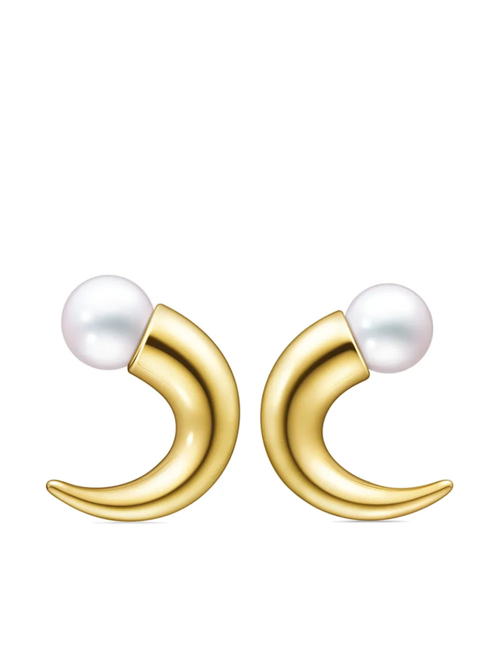 18kt yellow gold Danger Horn pearl stud earrings