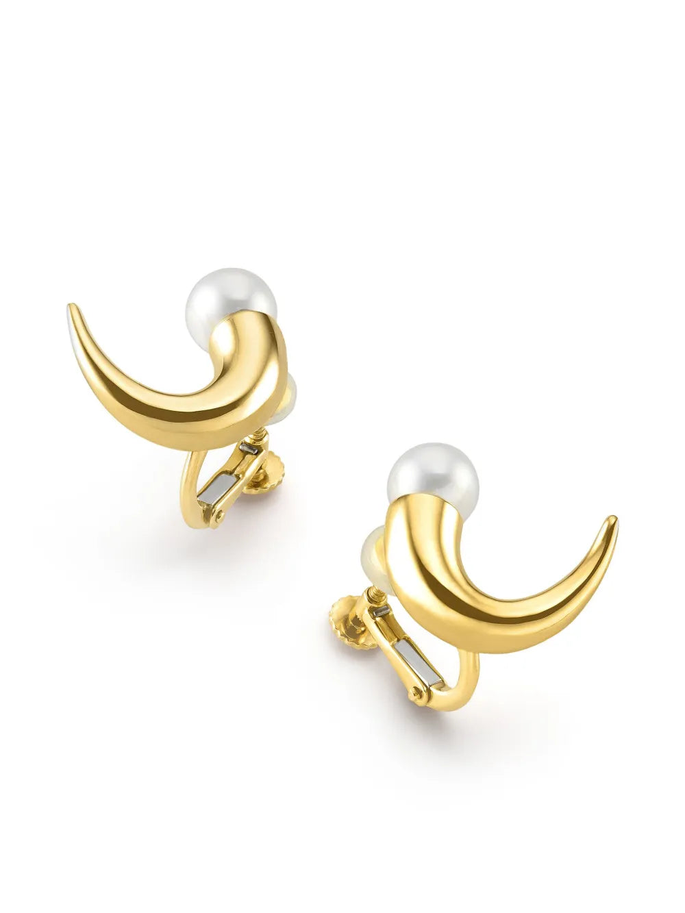 18kt yellow gold Danger Horn pearl stud earrings