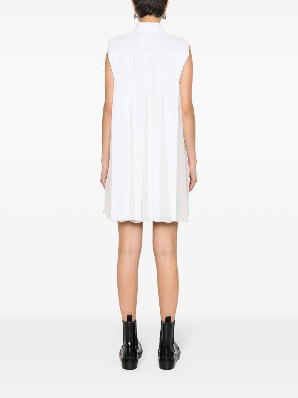 pleated mini dress