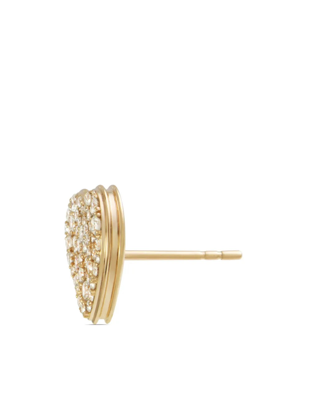 18kt yellow gold Caviar Heart Grande diamond stud earrings