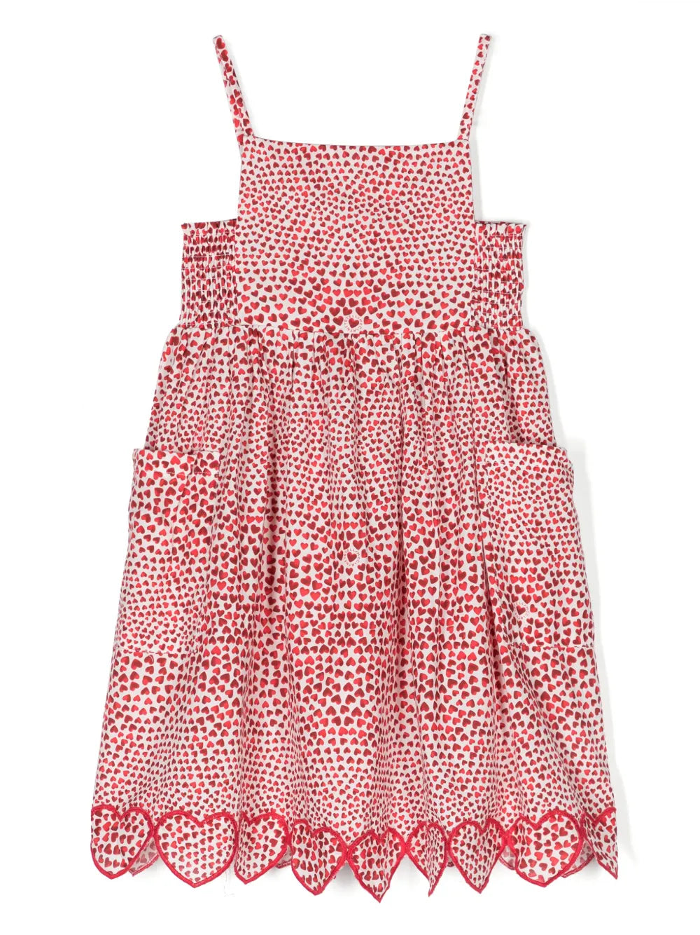 heart-print cotton midi dress