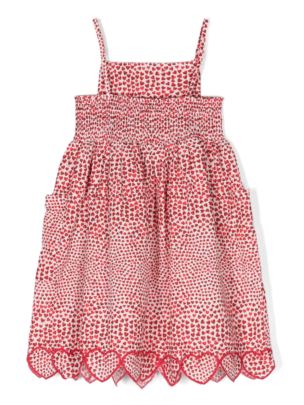 heart-print cotton midi dress