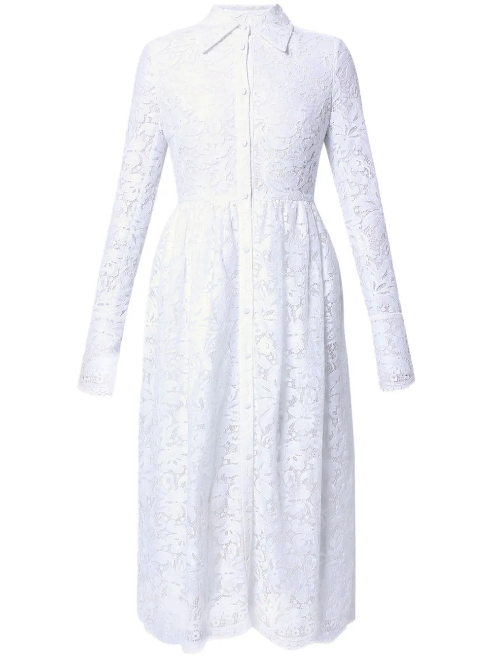 Corinne belted lace shirt dress