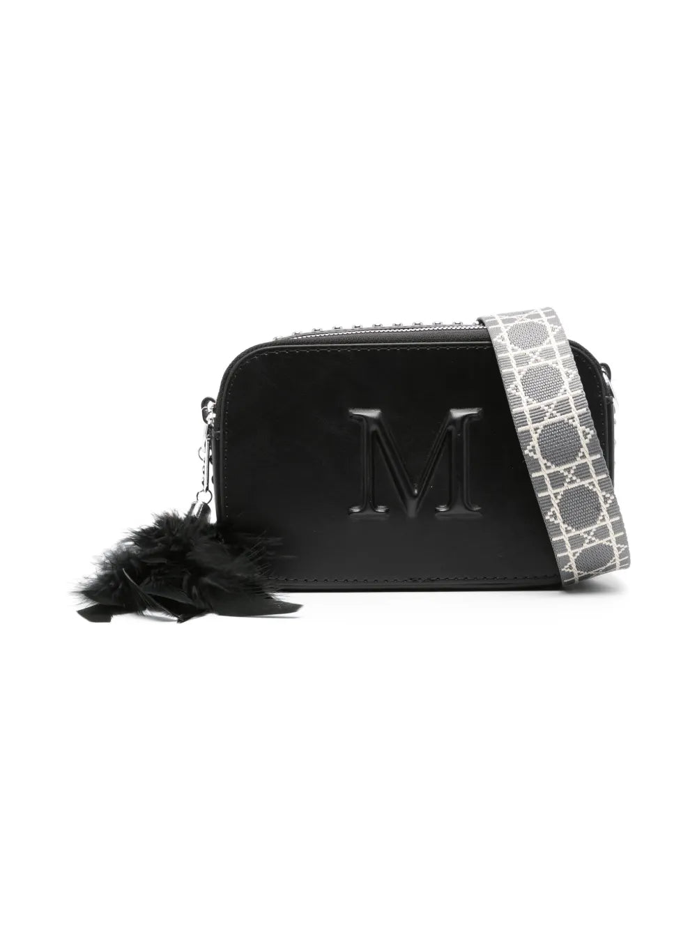 logo-embossed shoulder bag